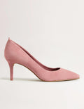 Lara Mid-Heeled Court Shoes-Dusty Red