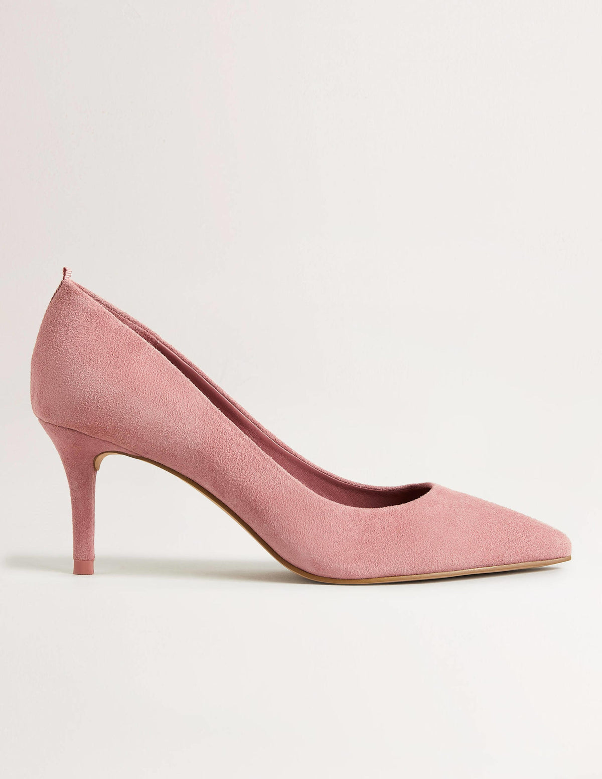 Lara Mid-Heeled Court Shoes-Dusty Red-1