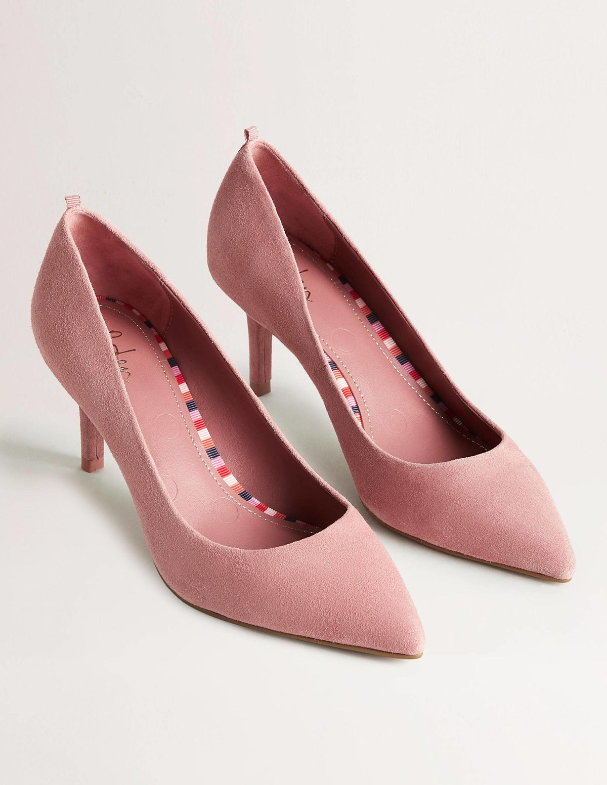Lara Mid-Heeled Court Shoes-Dusty Red - Image 2