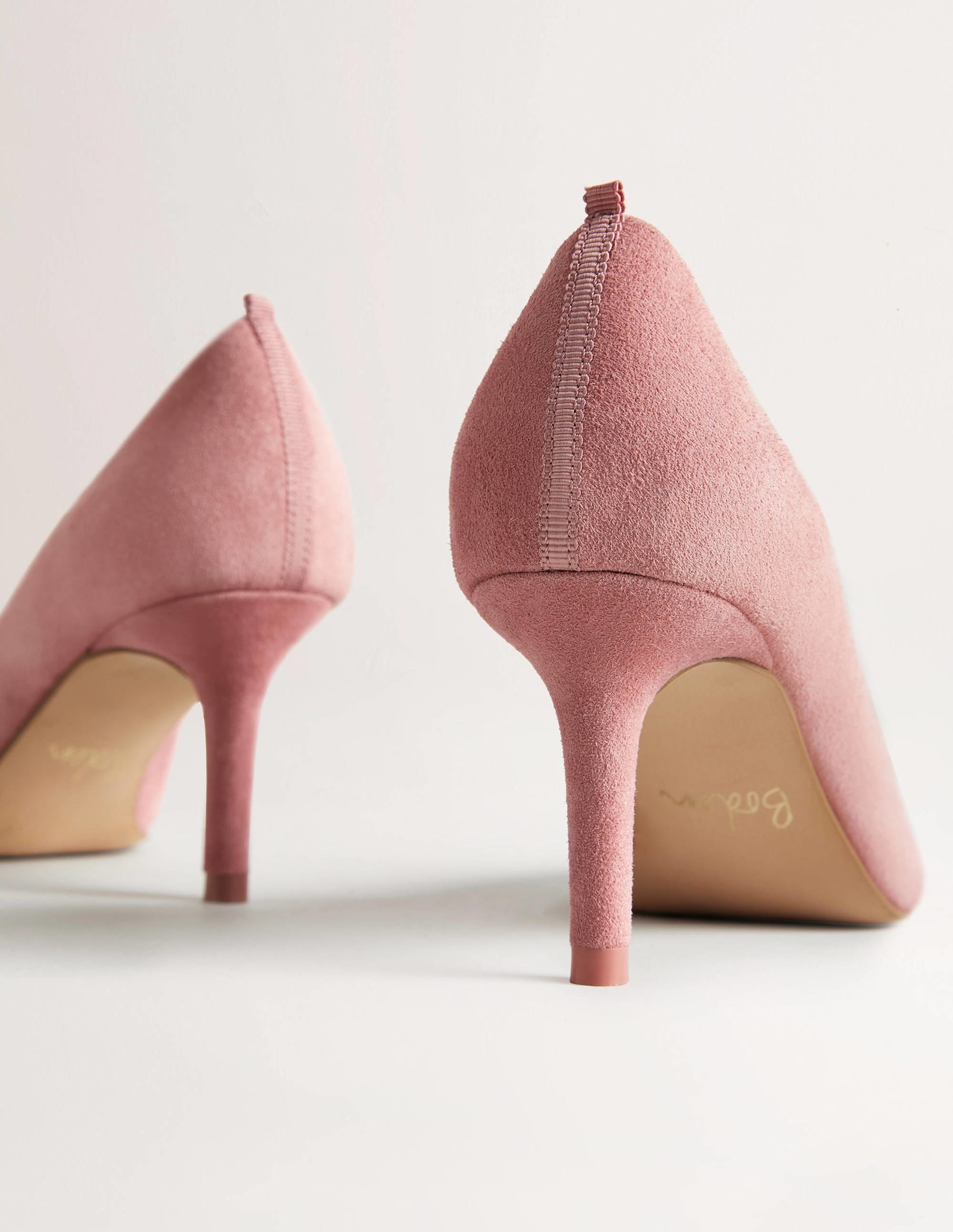 Lara Mid-Heeled Court Shoes-Dusty Red - Image 3