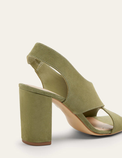 Cross Strap Heeled Sandals-Rainforest Floor-7