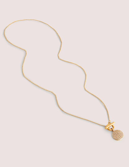 Pavé Pendant Necklace-Gold