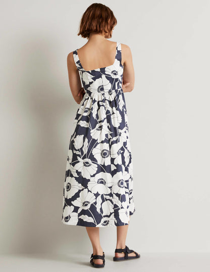 Violet Square Neck Midi Dress-Navy, Elegant Vine-3