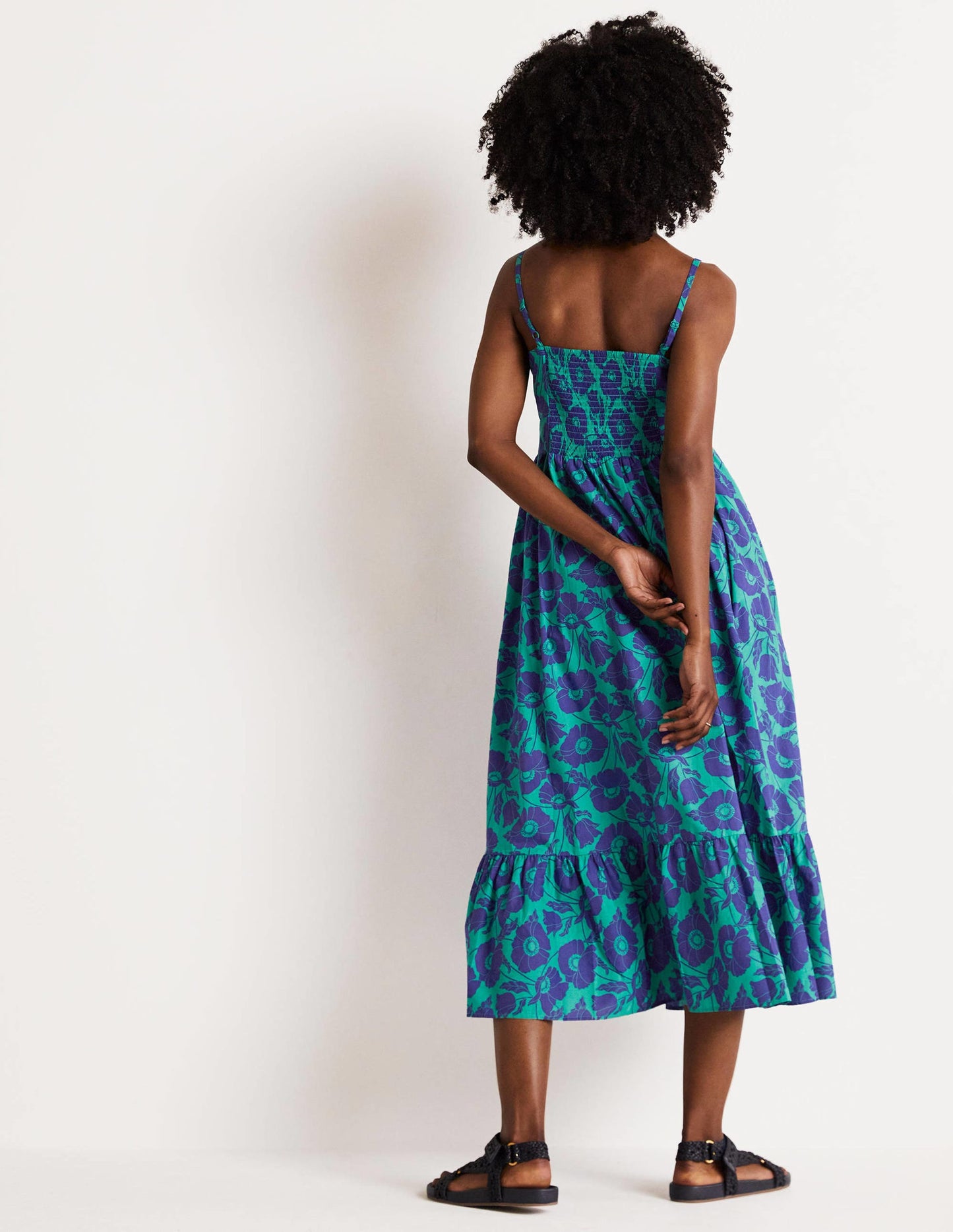 Ivy Tie Front Midi Dress-Emerald, Elegant Vine
