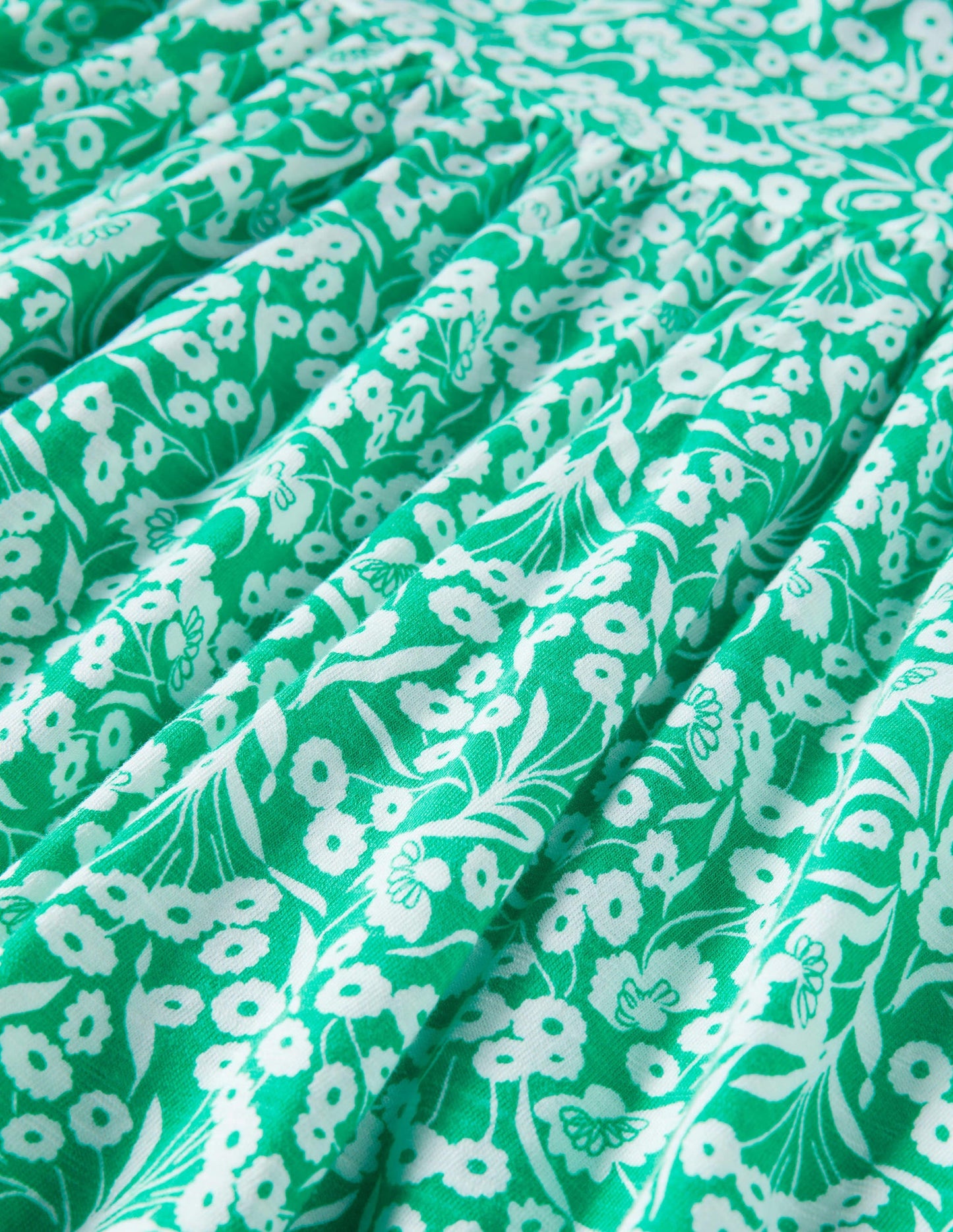 Back Detail Jersey Mini Dress-Emerald, Floret Bud