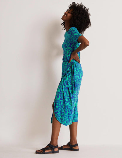 Amanda Jersey Midi Dress-Emerald, Tropic Foliage-9