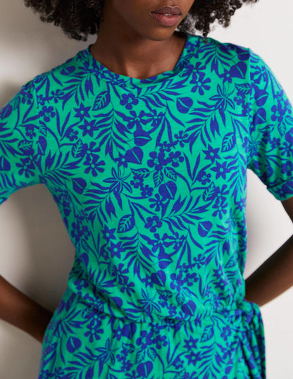 Amanda Jersey Midi Dress-Emerald, Tropic Foliage-10