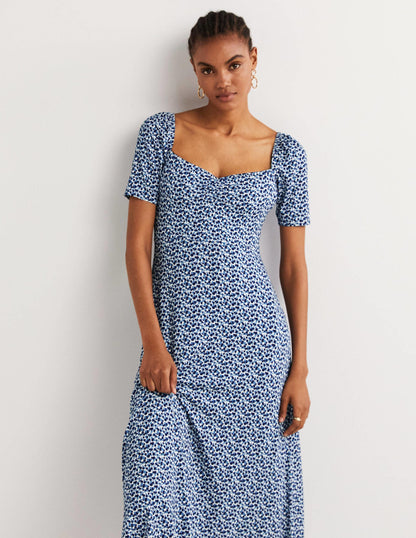 Sweetheart Jersey Midi Dress-Riviera Blue, Animal Pop-4
