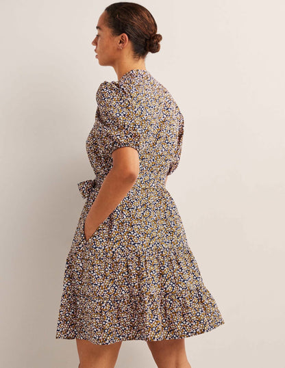 Tiered Shirt Dress-Citronelle, Petal Paisley-3