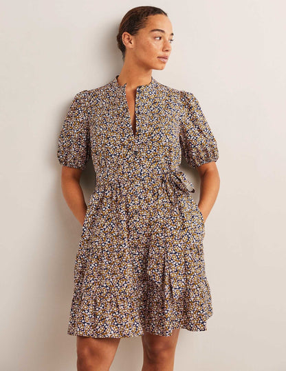 Tiered Shirt Dress-Citronelle, Petal Paisley-4