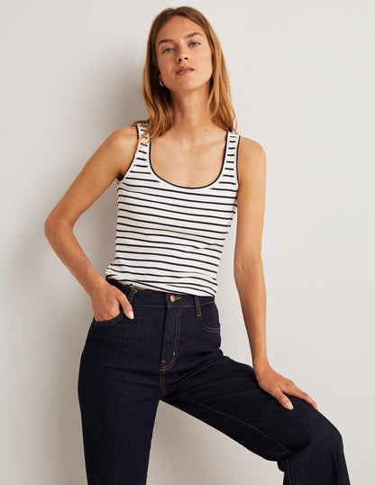 Essential Vest-Ivory / Navy Stripe-1
