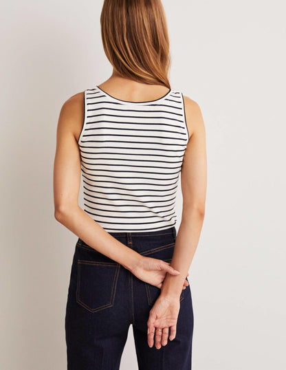 Essential Vest-Ivory / Navy Stripe-3