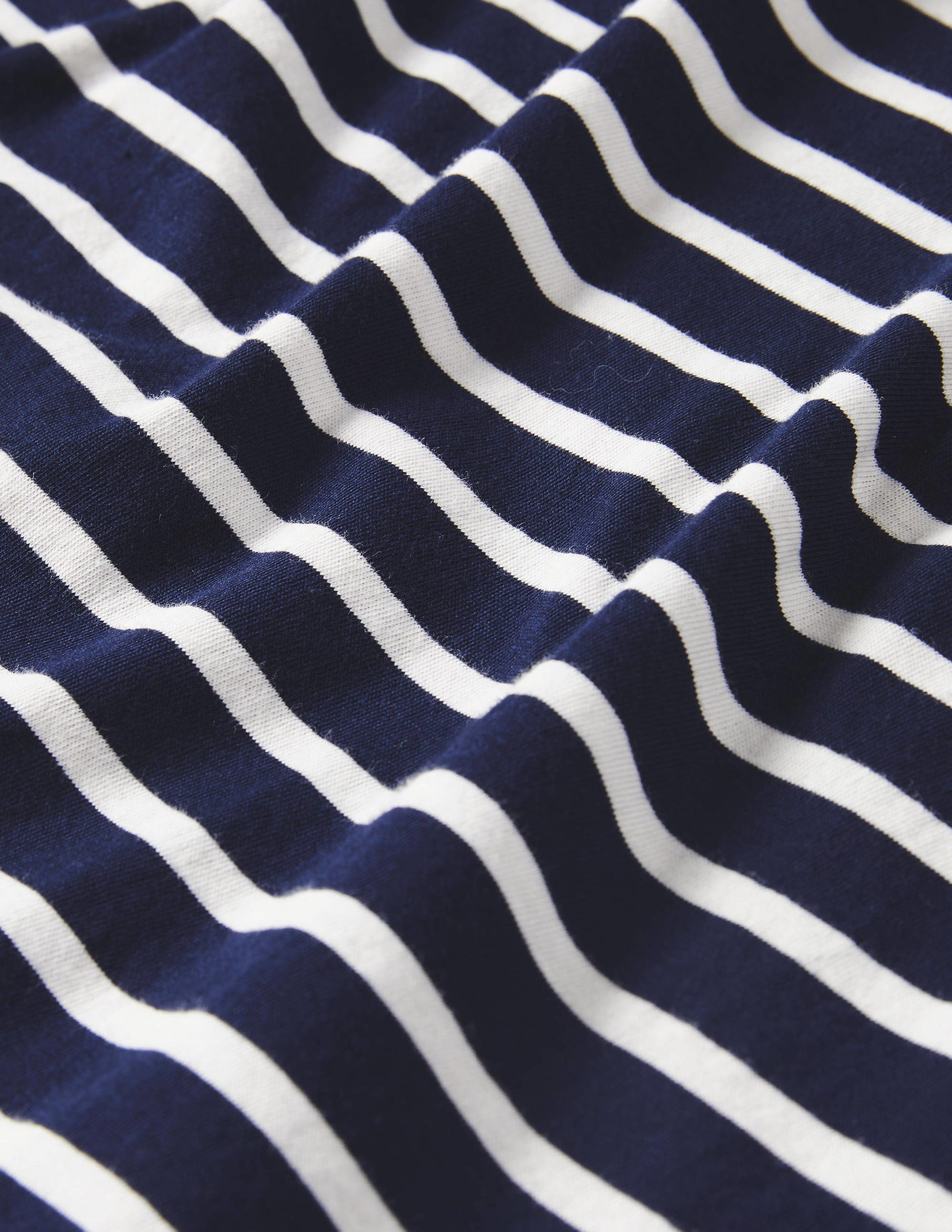 Short Sleeve Breton T-Shirt-Navy / Ivory Stripe - Image 5