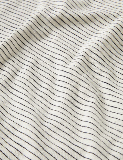 Cotton Vest-Ivory / Navy Stripe-9