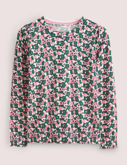 Cotton Crew Neck Jumper-Wild Rose, Tulip Cluster-7