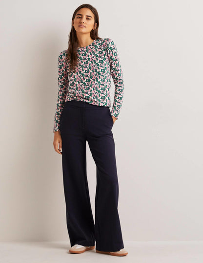 Cotton Crew Neck Jumper-Wild Rose, Tulip Cluster-5