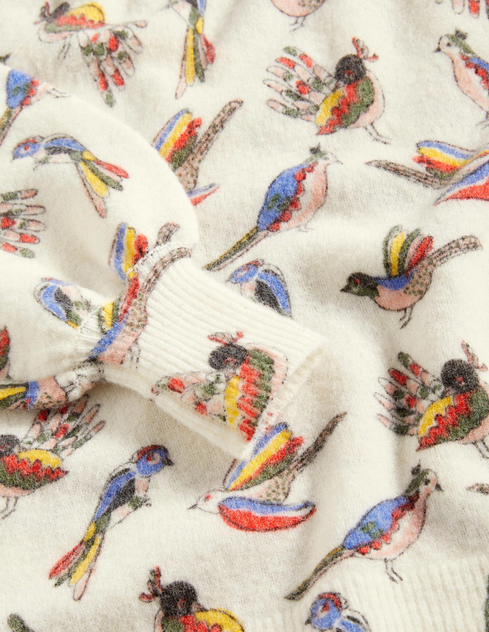 Blouson Sleeve Fluffy Jumper-Ivory, Tropic Bird-6