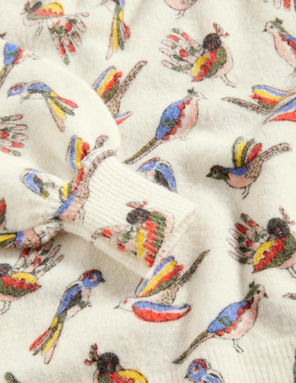 Blouson Sleeve Fluffy Jumper-Ivory, Tropic Bird-6