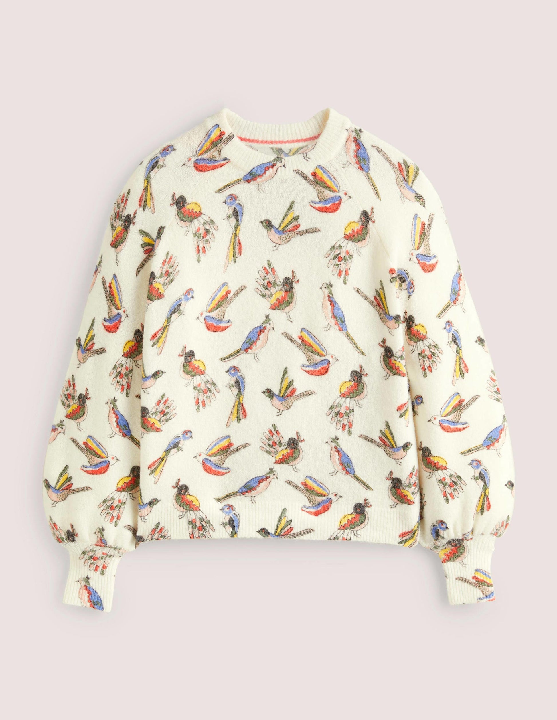 Blouson Sleeve Fluffy Jumper-Ivory, Tropic Bird-7