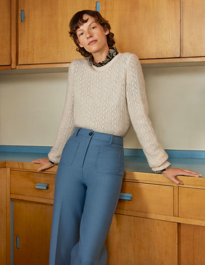 Fluffy Pointelle Jumper-Rope-5