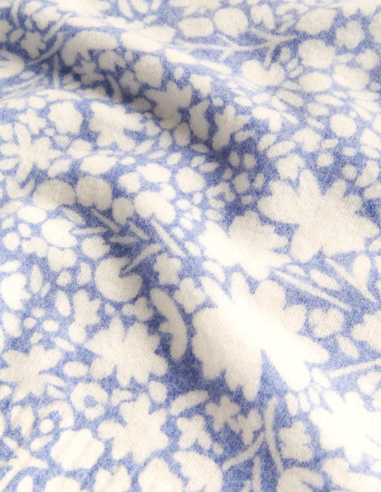 Printed Puff Sleeve Jumper-Riviera Blue, Abstract Ditsy