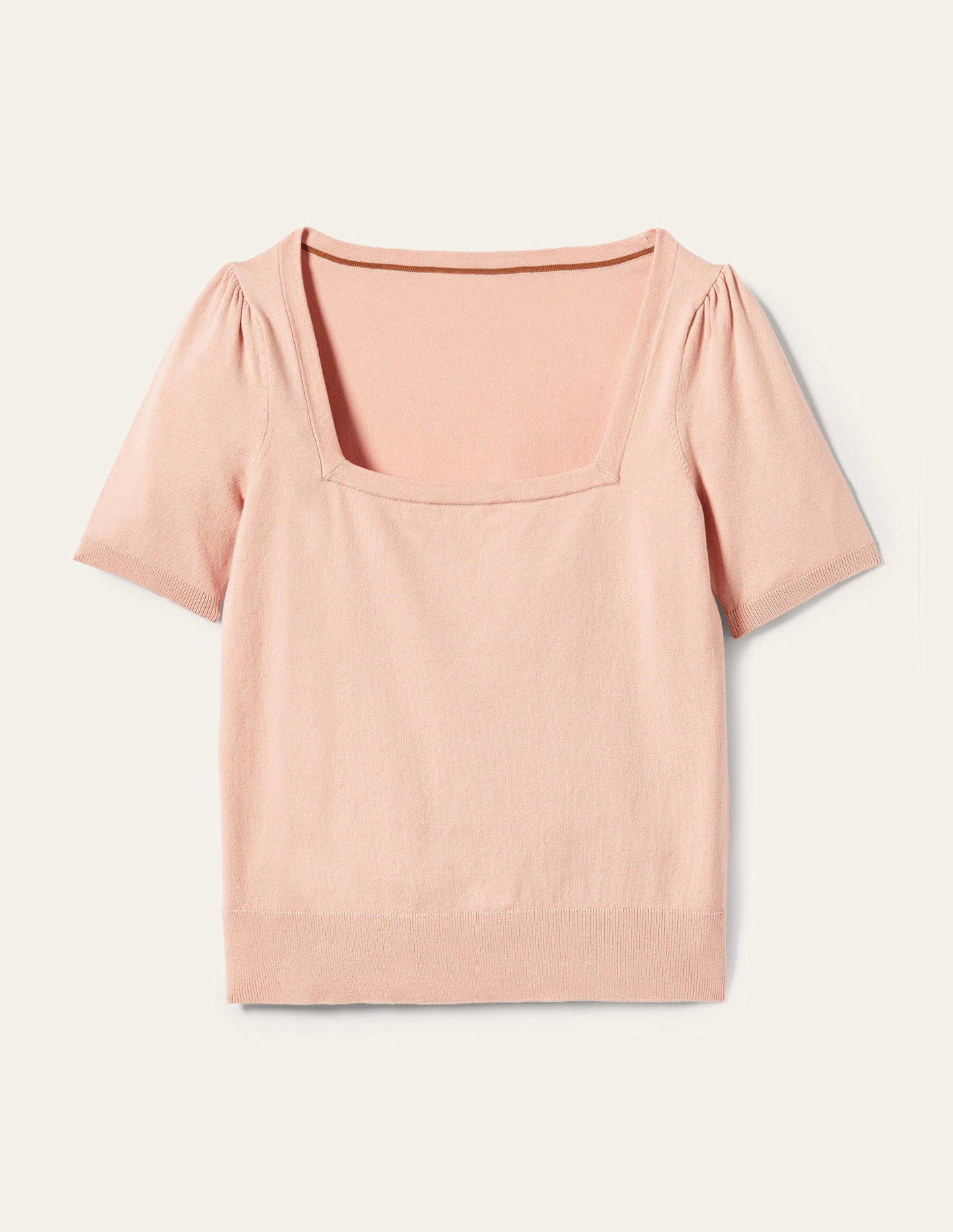 Cotton Square Neck Knitted Top-Pink Frosting