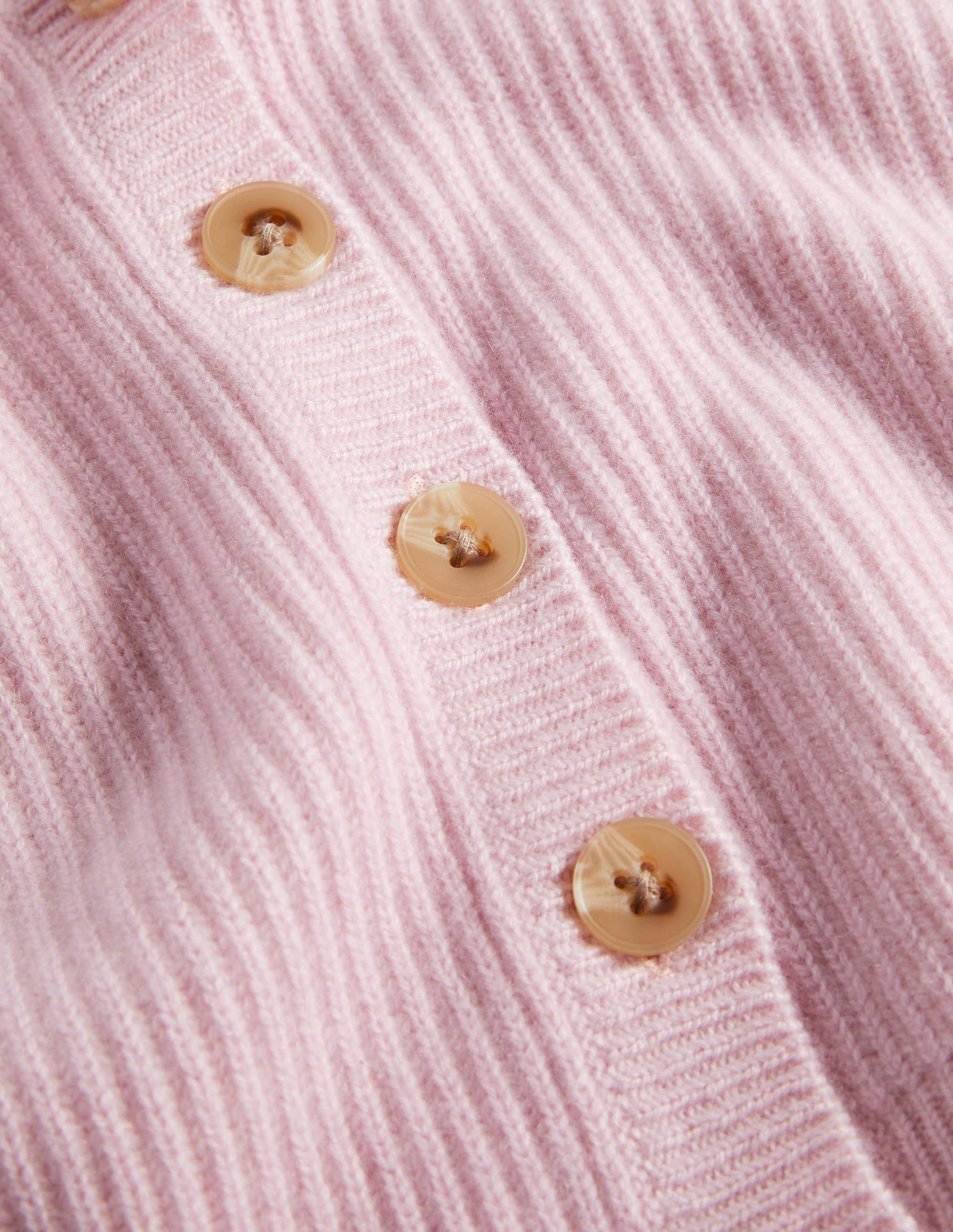 Ribbed Knit Cashmere Cardigan-Cameo Pink-6