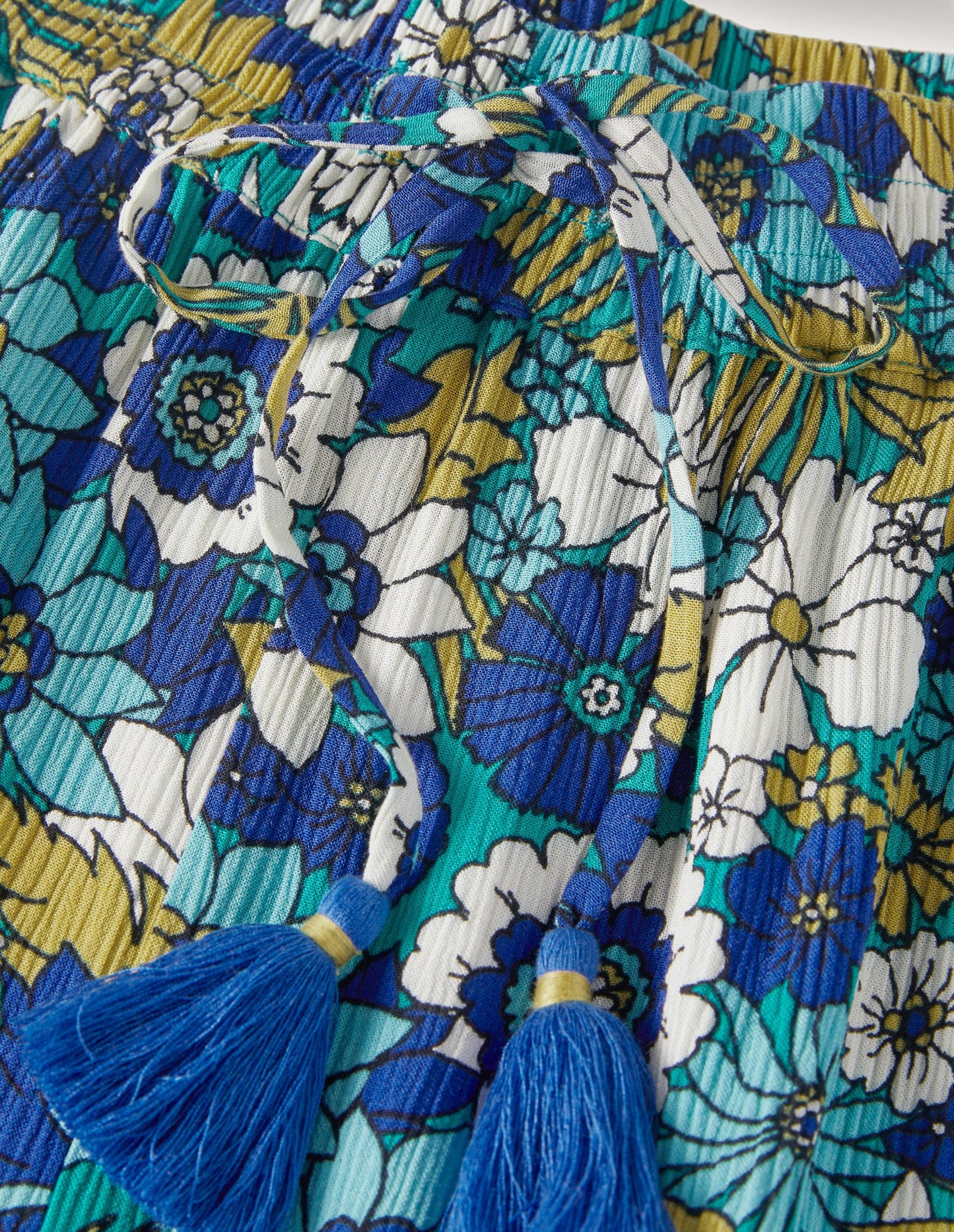 Crinkle Tapered Trousers-Emerald, Bloom Garden