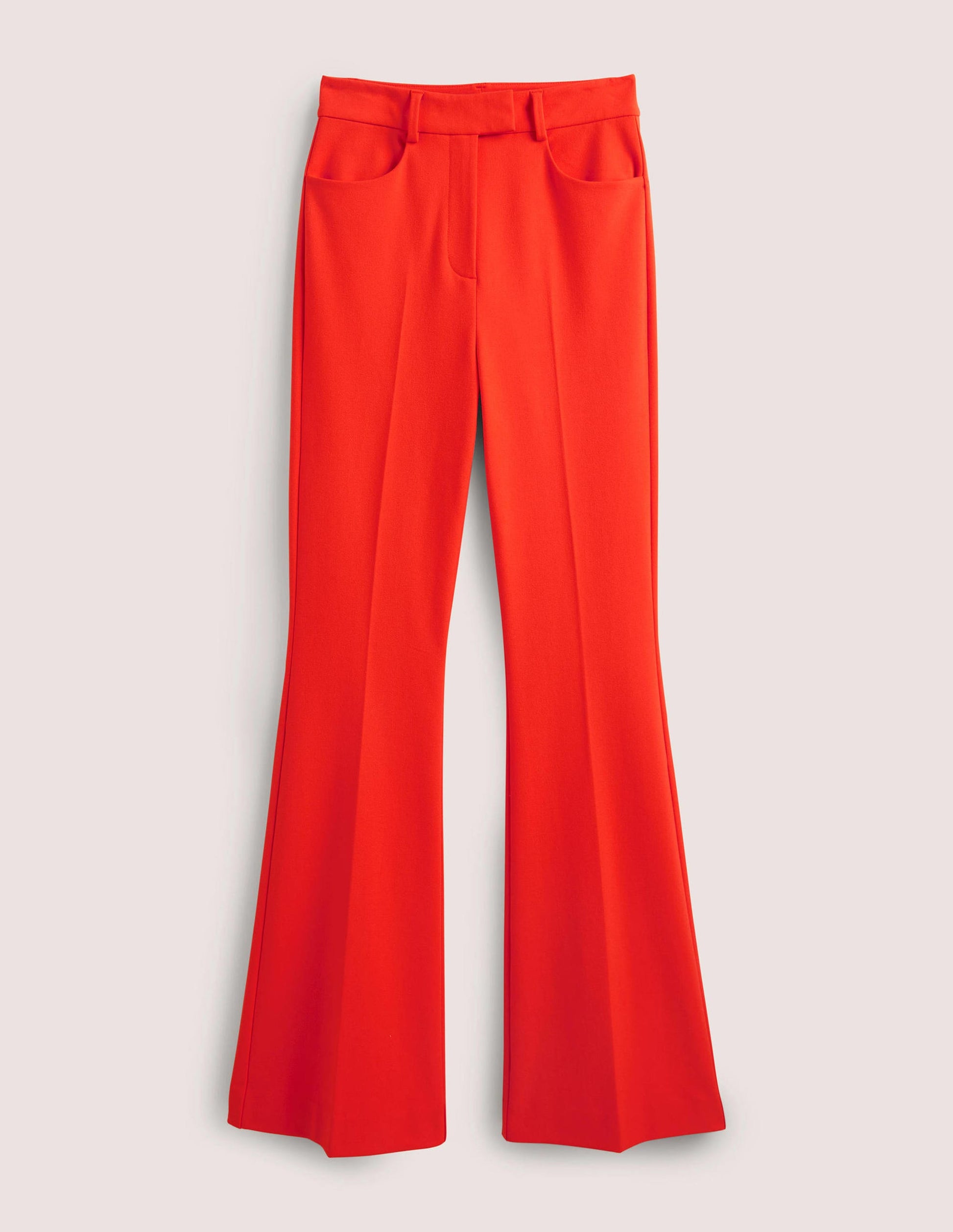 Bi-Stretch Flared Trousers-Rocket Red-6