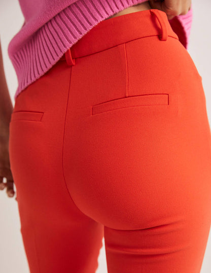 Bi-Stretch Flared Trousers-Rocket Red-2