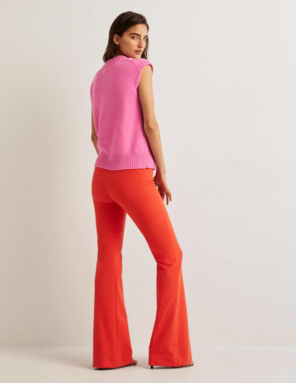 Bi-Stretch Flared Trousers-Rocket Red-3
