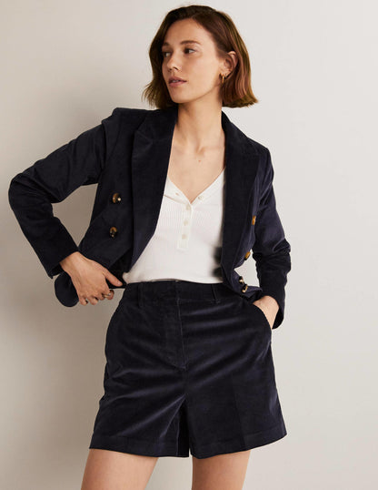 High Waist Shorts-Navy-6