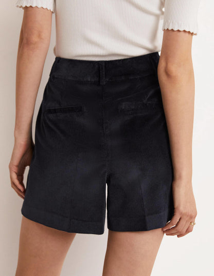 High Waist Shorts-Navy-8