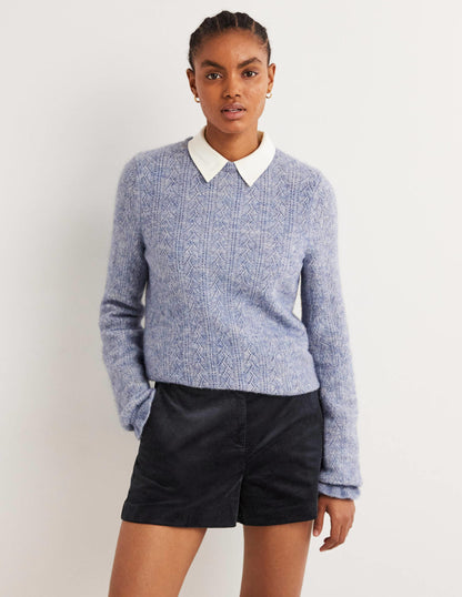 High Waist Shorts-Navy-1