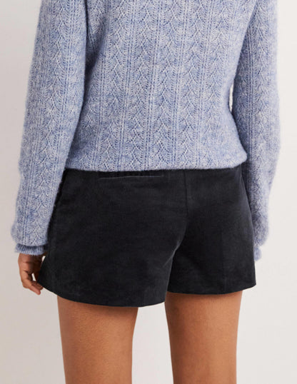 High Waist Shorts-Navy-3