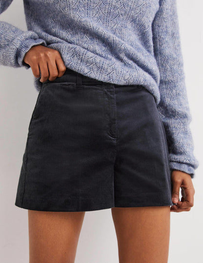High Waist Shorts-Navy-4