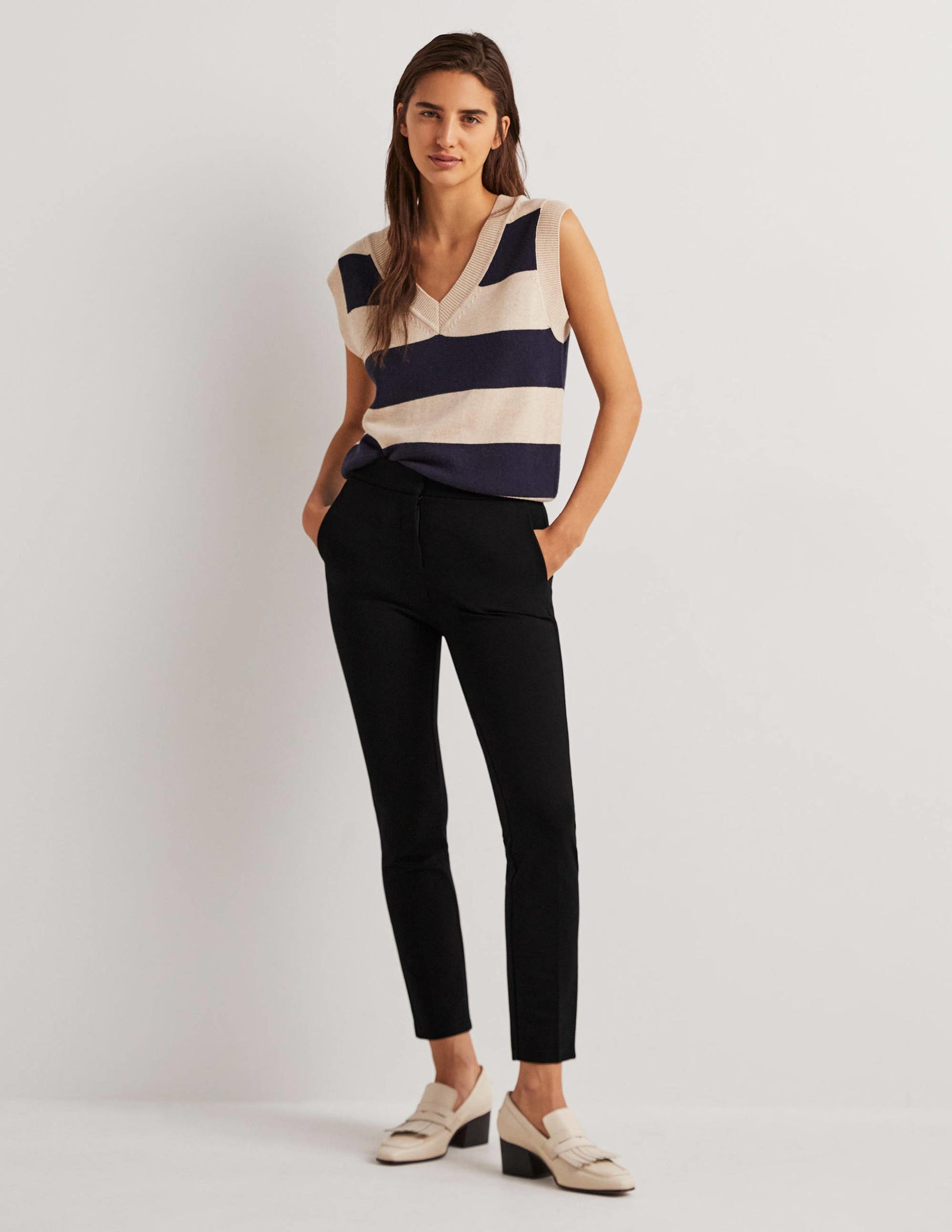 Hampshire 7/8 Ponte Trousers-BLACK-1