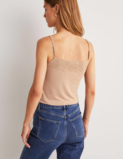 Lace Cami Top-Medium Beige-3