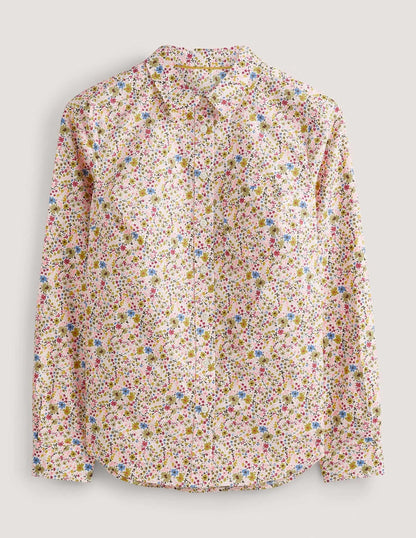 Classic Cotton Shirt-Ivory, Abstract Ditsy-5