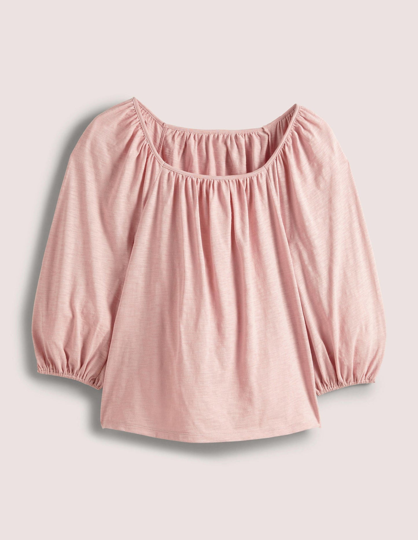 Blouson Sleeve Cotton Top-Milkshake Pink