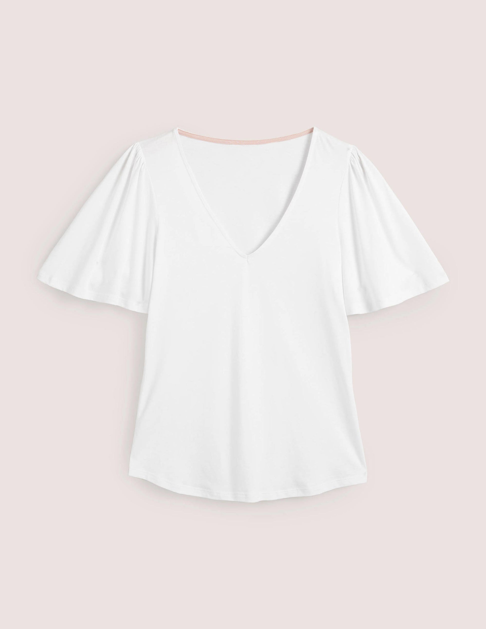 Supersoft Flutter Sleeve Top-White-5