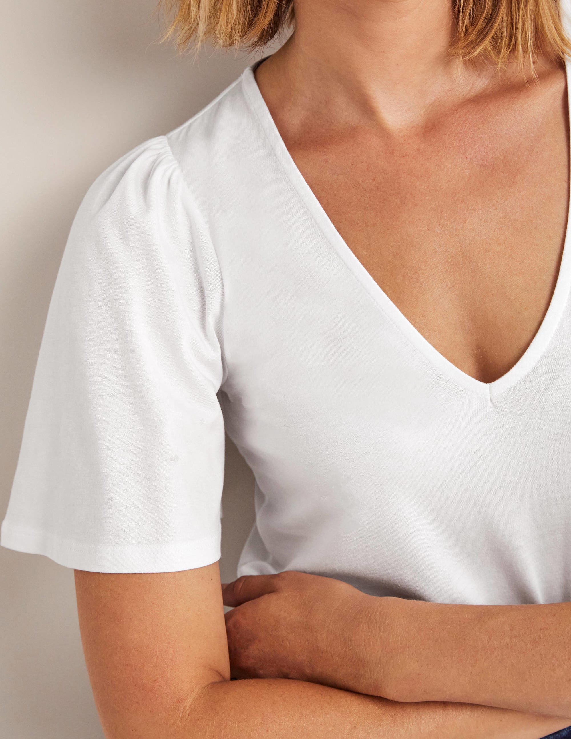 Supersoft Flutter Sleeve Top-White - Image 2