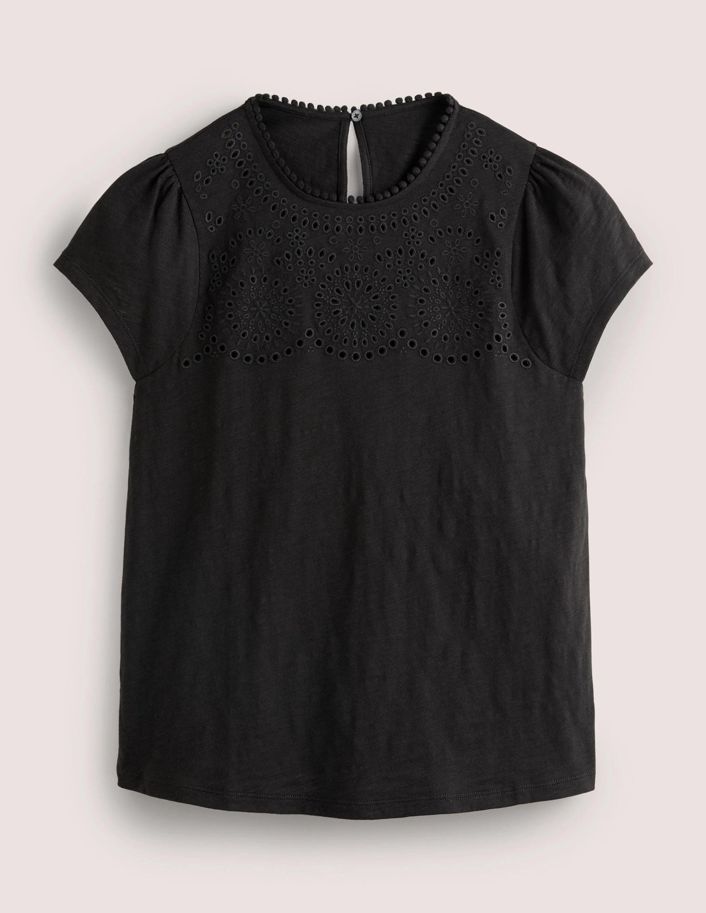 Cutwork Flutter T-Shirt-Black