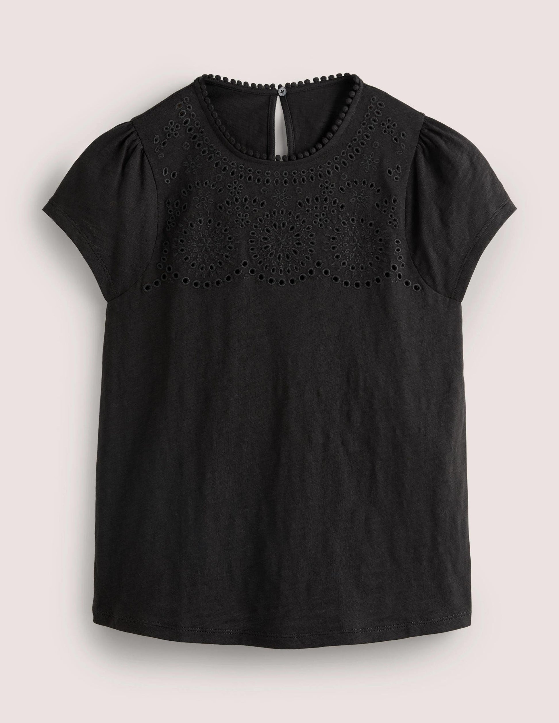 Cutwork Flutter T-Shirt-Black-6