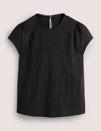 Cutwork Flutter T-Shirt-Black-6