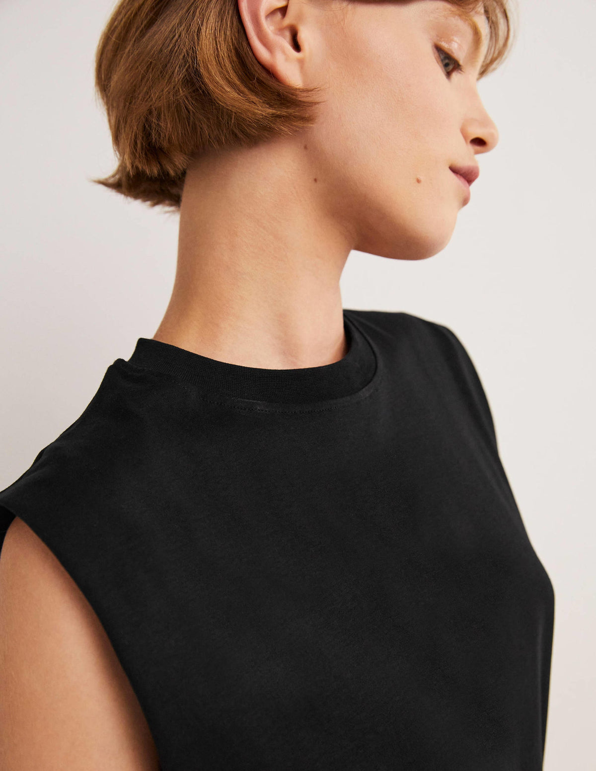 Perfect Cotton Sleeveless Top-Black-2