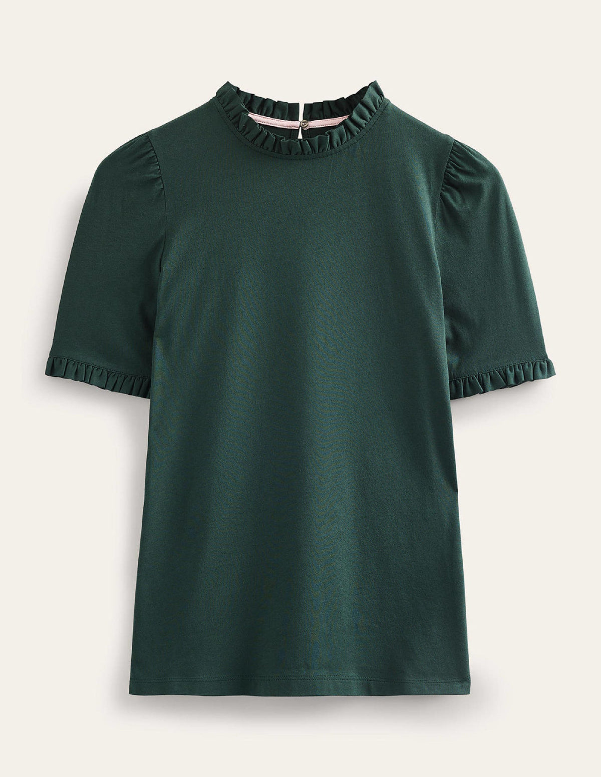 Supersoft Frill Detail T-shirt-Chatsworth Green-5