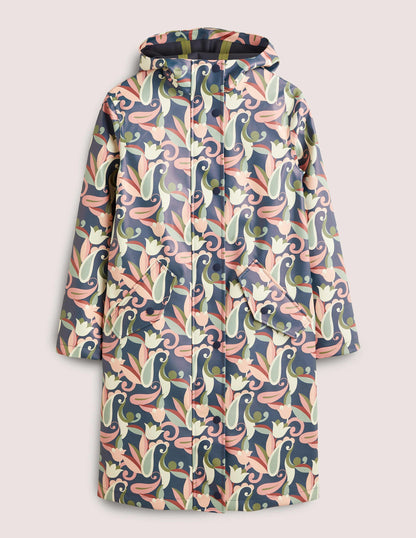 Waterproof Longline Raincoat-Multi, Paisley Meadow-6