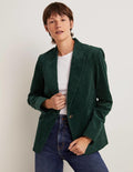 Fitted Corduroy Blazer-Trekking Green
