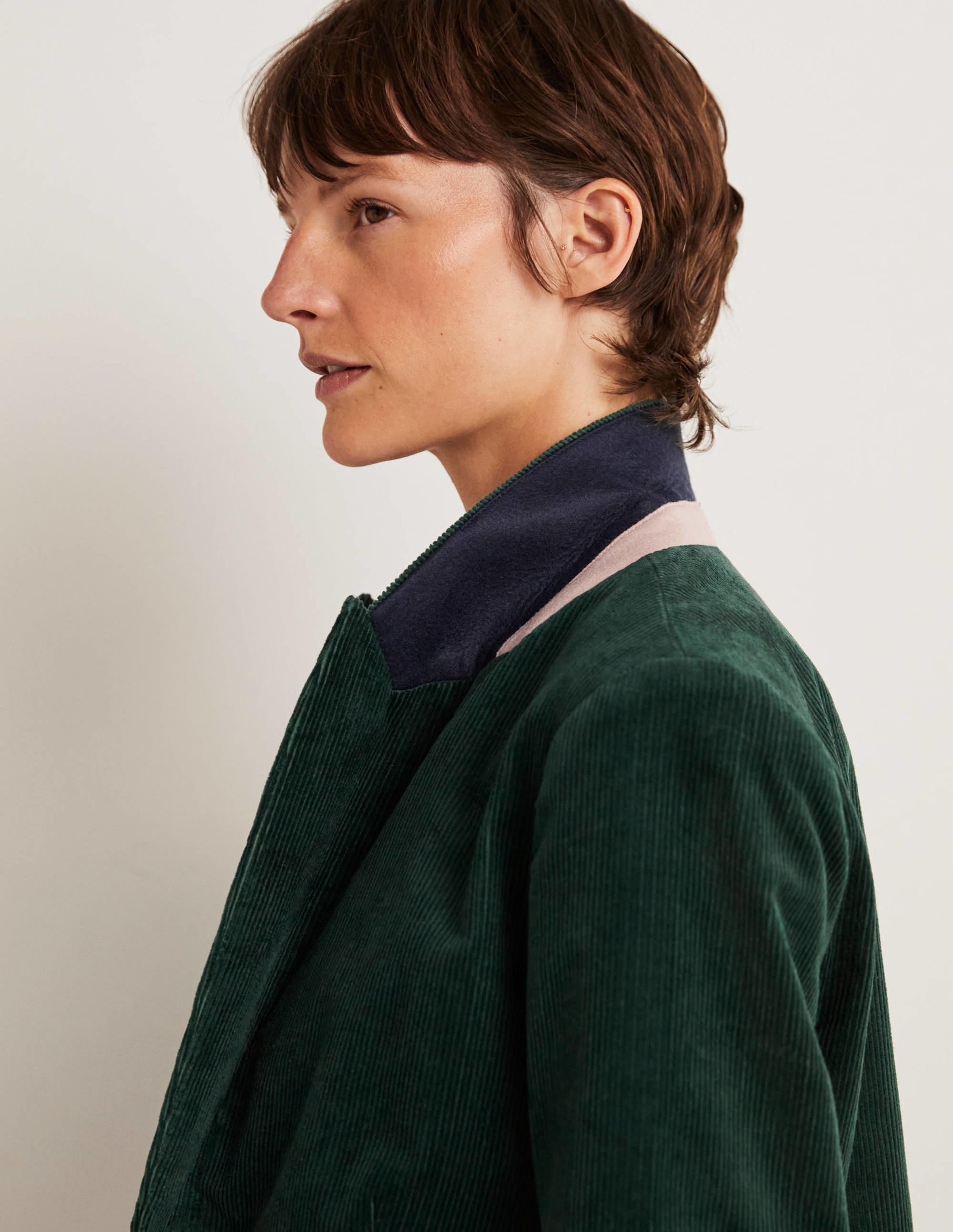 Fitted Corduroy Blazer-Trekking Green - Image 2